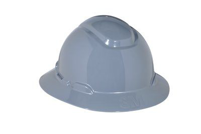 3M Full Brim Hard Hat H-808R, Gray 4-Point Ratchet Suspension, 20 EA/Case