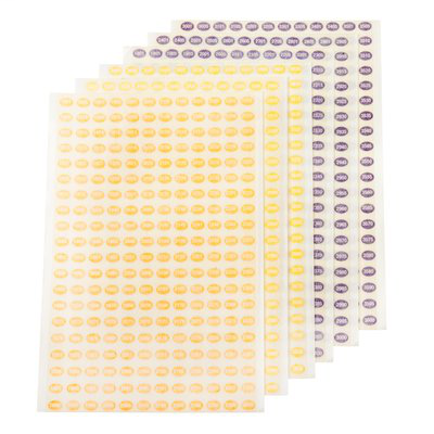 3M Purple and Yellow Tagging Labels, 1801 to 3600 Pair