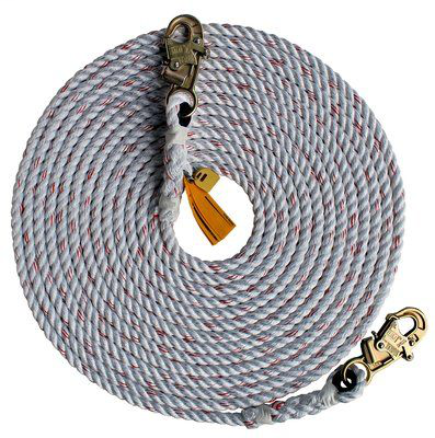 3M DBI-SALA Rope Lifeline with 2 Snap Hooks 1202842, 1 EA
