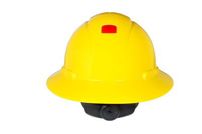 3M Full Brim Hard Hat H-802V-UV, Yellow 4-Point Ratchet Suspension, Vented,with Uvicator,20 EA/Case