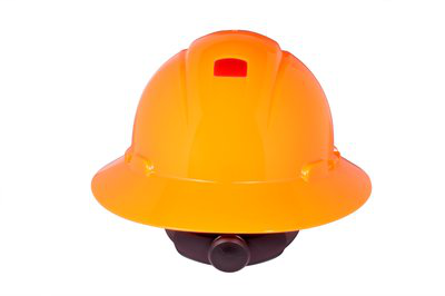 3M Full Brim Hard Hat H-806R-UV, Orange 4-Point Ratchet Suspension, with Uvicator, 20 EA/Case
