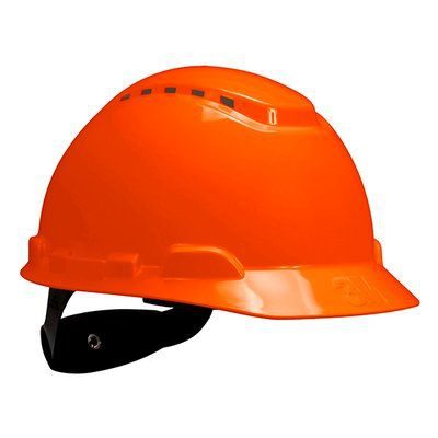 3M Hard Hat H-707V-UV, Hi-Vis Orange, 4-Point Ratchet Suspension, Vented, with UVicator 20 EA/Case