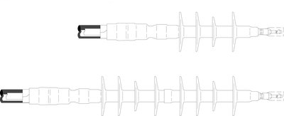 3M Cold Shrink QT-III Silicone Rubber Termination 7656-S-HSG-4-54 (High-Amp), 5-25/28 kV, 1.53-2.32 in (38,9-58,9 mm) Cable Insul. O.D., 1 termination/kit