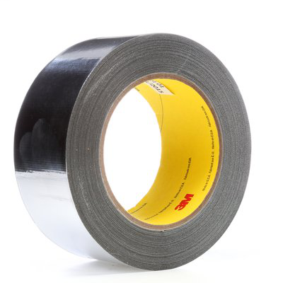 3M High Temperature Aluminum Foil/Glass Cloth Tape 363 Silver, 2 in x 36 yd 7.3 mil, 24 rolls per case