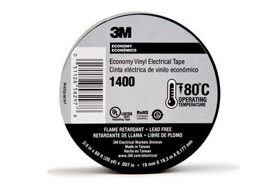 3M 1400-3/4x60FT Black Economy Tape 3M 1400-3/4x60FT Black Economy Tape