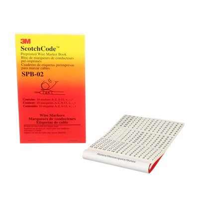 3M Electrical SPB-02 A to Z 0 to 15 + - / Legend Pre-Printed Wire Marker Book 3M Electrical SPB-02 A to Z 0 to 15 + - / Legend Pre-Printed Wire Marker Book