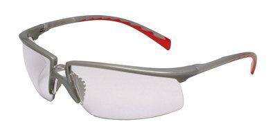 Product image for 3M Industrial Safety 12265-00000-20 Silver/Red Frame Clear Anti-Fog Lens Protective Eyewear