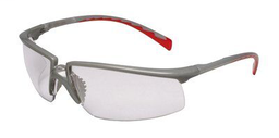 Product image for 3M Industrial Safety 12265-00000-20 Silver/Red Frame Clear Anti-Fog Lens Protective Eyewear