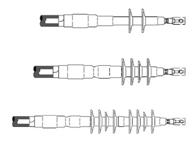 Mayer-DDS-3M Cold Shrink QT-III Outdoor 4 Skirt Termination 7692-S-4, Tape, Wire and Unishield, 5-25/28 kV, 0.64-1.08 in (16,3-27,4 mm) Cable Insul. O.D., 3 terminations/kit-1