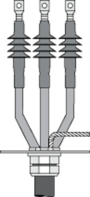 3M Cold Shrink QT-III Three Conductor Cable Termination Kit 7693-S-4-3-RJS, Tape, Wire and Unishield, 3.3-25/28 kV, 0.92-1.18 in (23,4-30,0 mm) Cable Insul. O.D., 3 terminations/kit