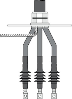 3M Cold Shrink QT-III Three Conductor Cable Termination Kit 7693-S-4-INV-3-RJS, Tape, Wire and Unishield, 5-25/28 kV, 0.92-1.18 in (23.4-30.0 mm) Cable Insul. O.D., 3 termination/kit