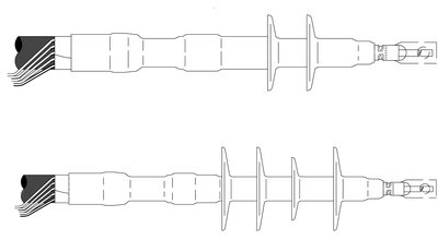 3M 7654-S-4-TI Cold Shrink 4 Skirt Termination 3M 7654-S-4-TI Cold Shrink 4 Skirt Termination