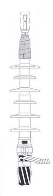 3M Cold Shrink QT-II Outdoor Termination Kit 5682, CN Cable, 5-35 kV, 0.84-1.38 in (21-35 mm) Cable Insul. O.D., 1 termination/kit