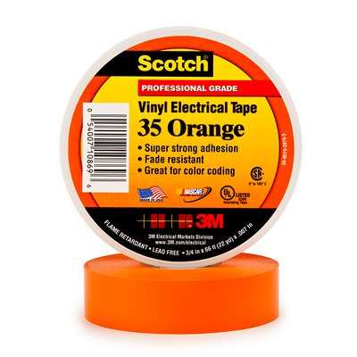 35-ORANGE-3/4X66FT - 3M 35 Orange 3/4" x 66' Vinyl Color Coding Tape