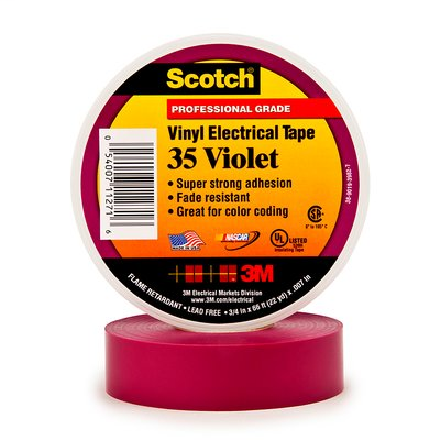 3M 35-Violet-1/2x20FT Vinyl Color Coding Tape 3M 35-Violet-1/2x20FT Vinyl Color Coding Tape