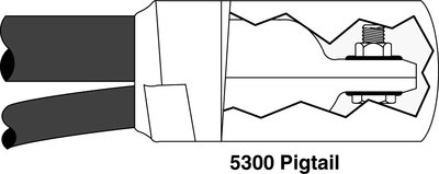 3M Motor Lead Pigtail Splice 5304, 1 kV, 1-Hole Lug Connection, 250-500 kcmil (feeder), 4/0 AWG-500 kcmil (motor lead), 1 per case