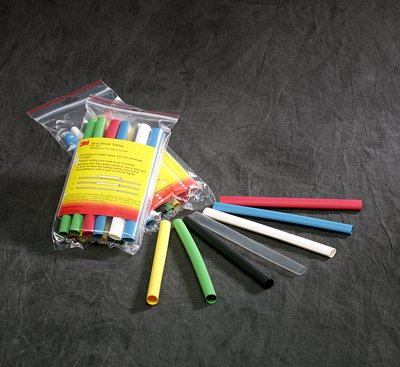 3M Heat Shrink Tubing Assortment Pack FP-301-1/2-Assort: 6 in length pieces, 2 each of 7 colors, 10 per case