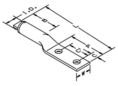 3M 40137 Copper/Aluminum 2-Hole Lug 3M 40137 Copper/Aluminum 2-Hole Lug