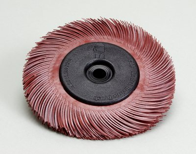Scotch-Brite Radial Bristle Brush, 7 5/8 in x 1 in x 1-1/4 in 220 with Flange, 2 per case