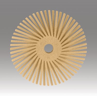 Scotch-Brite Radial Bristle Disc Thin Bristle, 3 in x 3/8 in 6 Micron, 50 per inner 200 per case