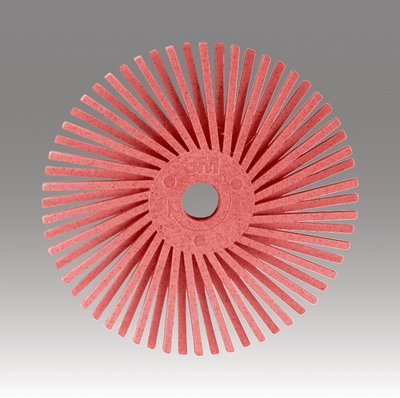 Scotch-Brite Radial Bristle Disc Thin Bristle, 3 in x 3/8 in Pumice, 40 per inner 80 per case