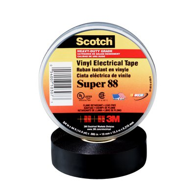 Scotch Professional Grade Vinyl Electrical Tape Super 88, 3/4 in x 66 ft (19 mm x 20,1 m), Super 88-3/4x66FT, 100 per case
