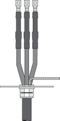 3M Cold Shrink QT-III Three Conductor Cable Termination Kit 7625-T-125-3-RJS, Tape, Wire and Unishield, 20 kV, 1.18-1.52 in (30,0-38,6 mm) Cable Insul. O.D., 3 terminations/kit