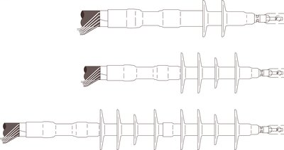 3M Cold Shrink QT-III Silicone Rubber Termination 7663-S-8, CN and JCN Cable, 5-35 kV, 0.72-1.29 in (18,3-32,8 mm) Cable Insul. O.D., 1 termination/kit