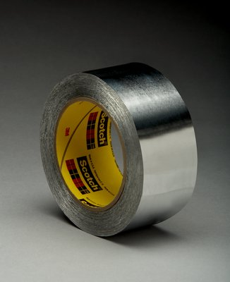 3M High Temperature Aluminum Foil Tape 433 Silver, 2 in x 60 yd 3.6 mil, 24 rolls per case