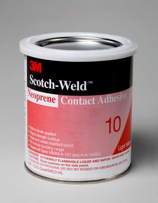 3M Neoprene Contact Adhesive 10 Light Yellow, 1 qt, 12 per case