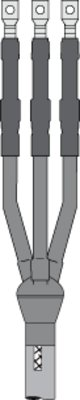 3M Cold Shrink QT-III Three Conductor Cable Termination Kit 7695-T-150-3W, Tape, Wire and Unishield, 35 kV, 1.18-1.52 in (30.0-38.6 mm) Cable Insul. O.D., 3 terminations/kit