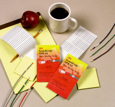 3M Scotchcode Pre-Printed Wire Marker Book SPB-02, 5 per case