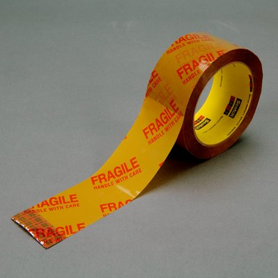 Scotch Printed Message Box Sealing Tape 3734 Tan, 48 mm x 50 m, 36 per case Bulk