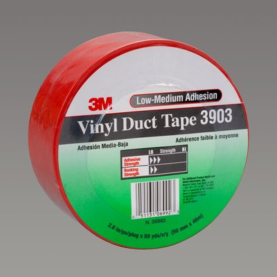 3M 06992 Vinyl Duct Tape 3903 Red 2 in x 50 yd 6.5 mil 24 per case