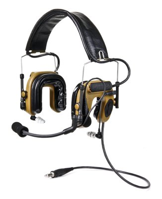 3M Peltor ComTac IV Hybrid Communication Headset, Single Comm, Flexi Boom Mic, MT16H044FB-47 CY, Coyote Brown, 1 ea/cs
