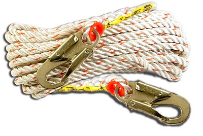 3M Vertical Rope Lifeline with Two Double Locking Snap Hooks 0221-100-2, 100 ft., 1 ea/case