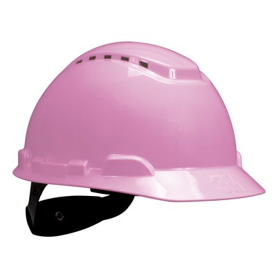 3M Hard Hat H-713V, Pink, 4-Point Ratchet Suspension, Vented, 20ea/cs