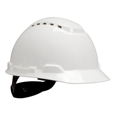 3M Hard Hat H-701V-UV, with UVicator, Vented ,White, 4-Point Ratchet Suspension, 20ea/cs