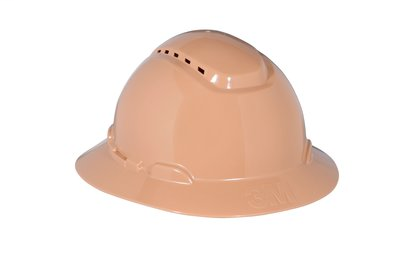 3M Full Brim Hard Hat H-811V, Tan 4-Point Ratchet Suspension, Vented, 20ea/cs