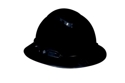 3M Full Brim Hard Hat H-812V, Black, 4-Point Ratchet Suspension, Vented, 20ea/cs
