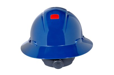 3M Full Brim Hard Hat H-810V-UV, Navy Blue 4-Point Ratchet Suspension, Vented,w/Uvicator,20ea/cs