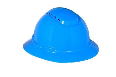 3M Full Brim Hard Hat H-803V, Blue 4-Point Ratchet Suspension, Vented, 20ea/cs