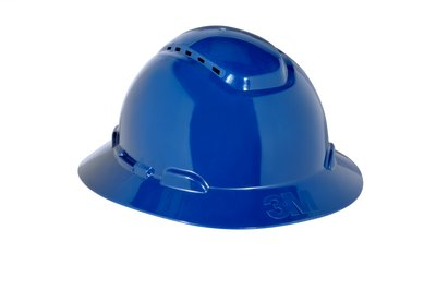 3M Full Brim Hard Hat H-810V, Navy Blue 4-Point Ratchet Suspension, Vented, 20ea/cs