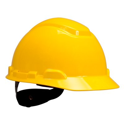 3M Hard Hat H-702R-UV, with UVicator, Yellow, 4-Point Ratchet Suspension, 20ea/cs