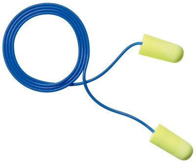 3M E-A-Rsoft Yellow Neons Corded Earplugs, Hearing Conservation 311-1256 in Poly Bag Regular Size 1000 PR/Case