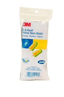 3M E-A-R E-A-Rsoft Yellow Neon Blast Corded Earplugs in Vending Pack VP311-1252, 5 pair/pack, 100 packs/case