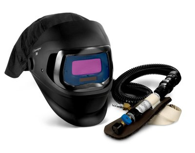 3M Speedglas Fresh-Air III Supplied Air System with V-200 Vortemp Air-Heating valve and 3M Speedglas Welding Helmet 9100 FX-Air, 26-5802-10SW, with SideWindows and Auto-Darkening Filter 9100V, Shades 5, 8-13, 1/Case
