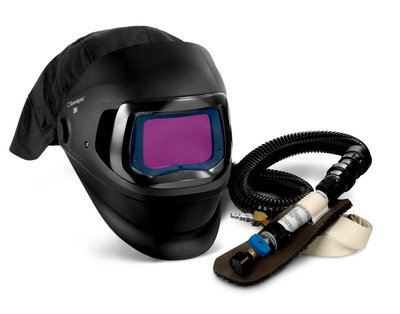 3M Speedglas Fresh-Air III Supplied Air System with V-200 Vortemp Air-Heating valve and 3M Speedglas Welding Helmet 9100 FX-Air, 26-5802-30SW, with SideWindows and Auto-Darkening Filter 9100XX, Shades 5, 8-13, 1/Case