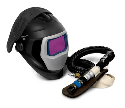 3M Speedglas Fresh-Air III Supplied Air System with V-200 Vortemp Air-Heating valve and 3M Speedglas Welding Helmet 9100-Air, 25-5802-30SW, with SideWindows and Auto-Darkening Filter 9100XX, Shades 5, 8-13, 1/Case