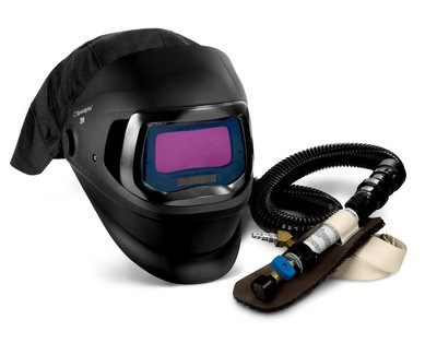 3M Speedglas Fresh-Air III Supplied Air System with V-200 Vortemp Air-Heating valve and 3M Speedglas Welding Helmet 9100 FX-Air, 26-5802-20SW, with SideWindows and Auto-Darkening Filter 9100X, Shades 5, 8-13, 1/Case